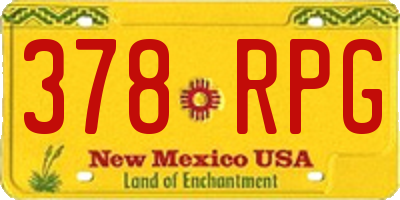 NM license plate 378RPG