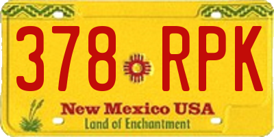 NM license plate 378RPK