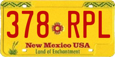 NM license plate 378RPL