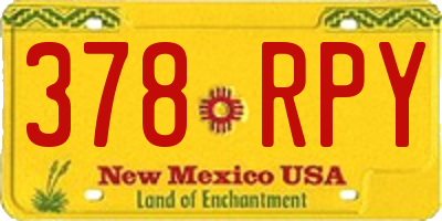 NM license plate 378RPY