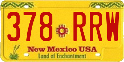 NM license plate 378RRW