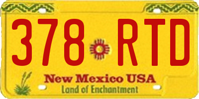 NM license plate 378RTD
