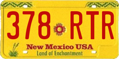 NM license plate 378RTR