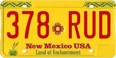 NM license plate 378RUD