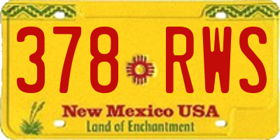NM license plate 378RWS