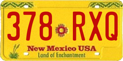 NM license plate 378RXQ