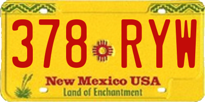 NM license plate 378RYW