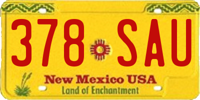 NM license plate 378SAU