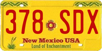 NM license plate 378SDX