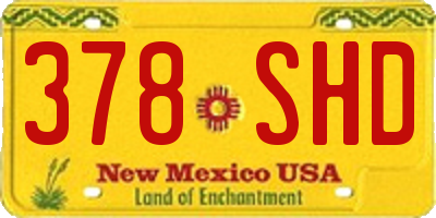 NM license plate 378SHD
