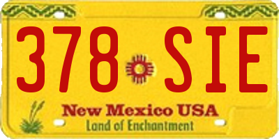 NM license plate 378SIE