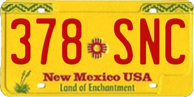 NM license plate 378SNC