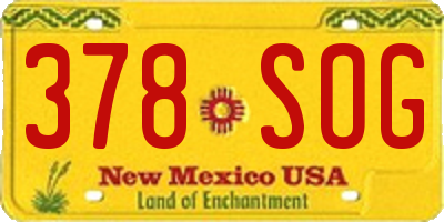 NM license plate 378SOG