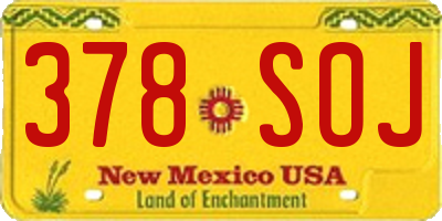 NM license plate 378SOJ