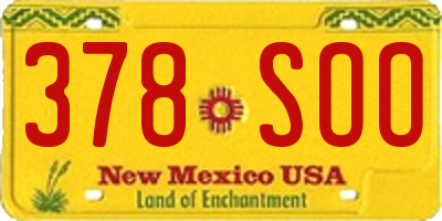 NM license plate 378SOO