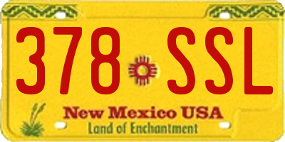 NM license plate 378SSL