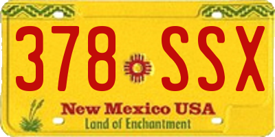 NM license plate 378SSX