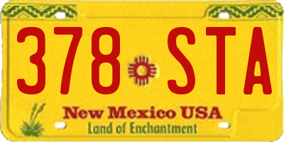 NM license plate 378STA