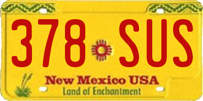 NM license plate 378SUS