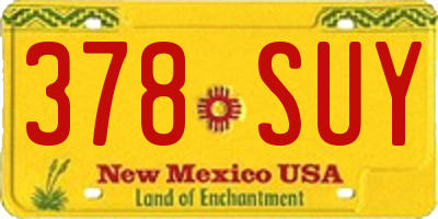 NM license plate 378SUY