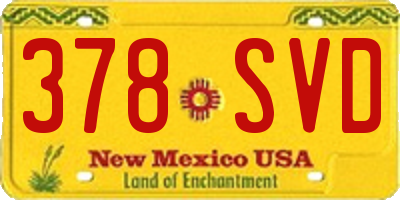 NM license plate 378SVD