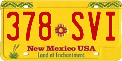 NM license plate 378SVI