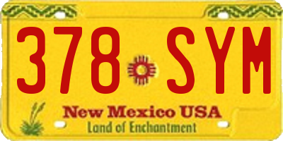 NM license plate 378SYM