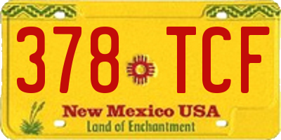 NM license plate 378TCF