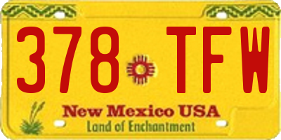 NM license plate 378TFW