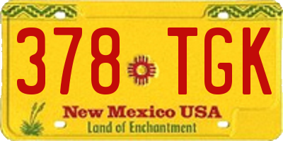 NM license plate 378TGK