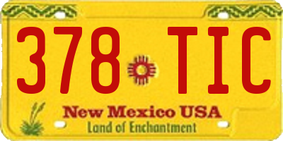NM license plate 378TIC