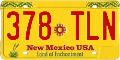NM license plate 378TLN