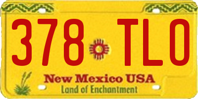 NM license plate 378TLO