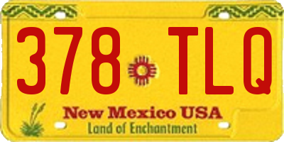 NM license plate 378TLQ