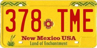 NM license plate 378TME