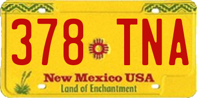 NM license plate 378TNA
