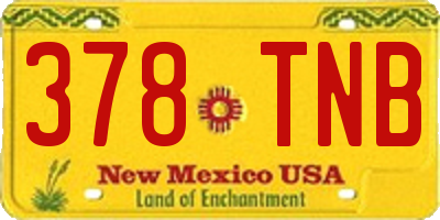 NM license plate 378TNB