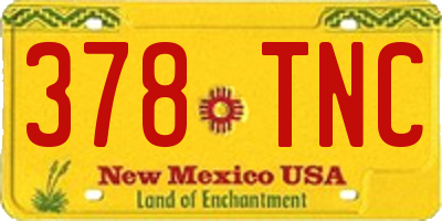 NM license plate 378TNC