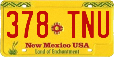 NM license plate 378TNU