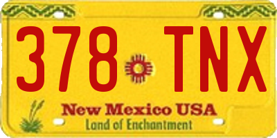 NM license plate 378TNX