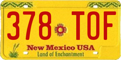 NM license plate 378TOF