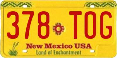 NM license plate 378TOG