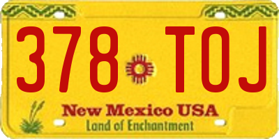 NM license plate 378TOJ