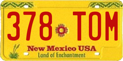 NM license plate 378TOM