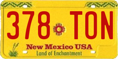 NM license plate 378TON