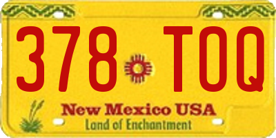 NM license plate 378TOQ
