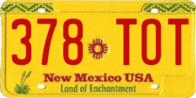 NM license plate 378TOT