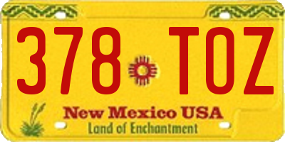 NM license plate 378TOZ