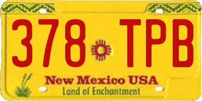 NM license plate 378TPB