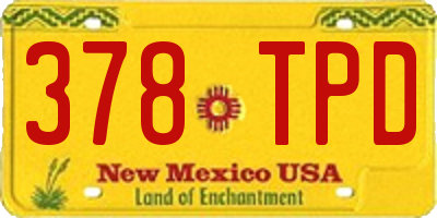 NM license plate 378TPD